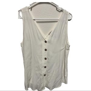 LOFT outlet Button down white shell Size M